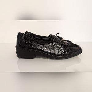 Ara Women's Rachel Loafer Black Crinkle Leather 5UK